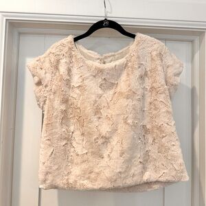 Maeve Anthropologie Faux Fur Shirt